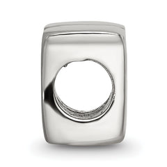 Sterling Silver 925 Polished Letter N Bead  Elegant Alphabet Charm