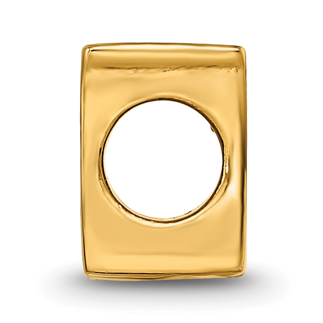 Gold-Plated Sterling Silver Letter N Bead  Polished Alphabet Charm Secondary image