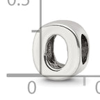 Sterling Silver 925 Polished Letter O Bead Elegant Solid Cast Design