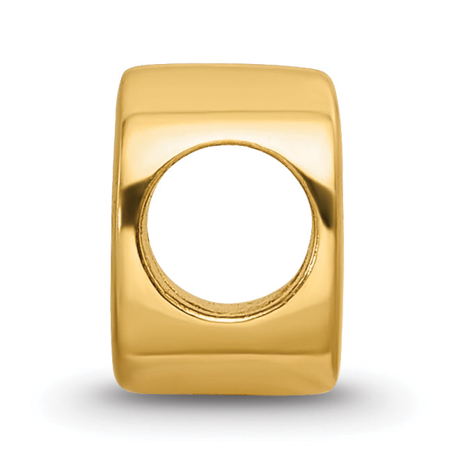 Sterling Silver Gold-Plated Letter O Bead with Polished Finish Secondary image