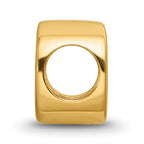 Sterling Silver Gold-Plated Letter O Bead with Polished Finish
