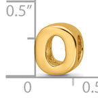 Sterling Silver Gold-Plated Letter O Bead with Polished Finish