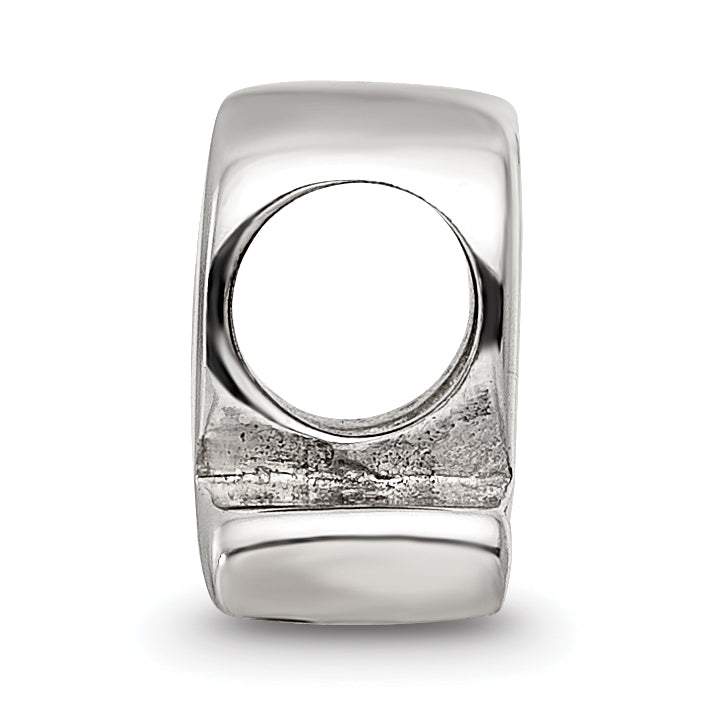 Sterling Silver 925 Letter Q Bead with Polished Finish for Charm Bracelets