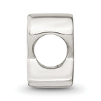 Sterling Silver 925 Polished Letter R Bead with Solid Cast Design