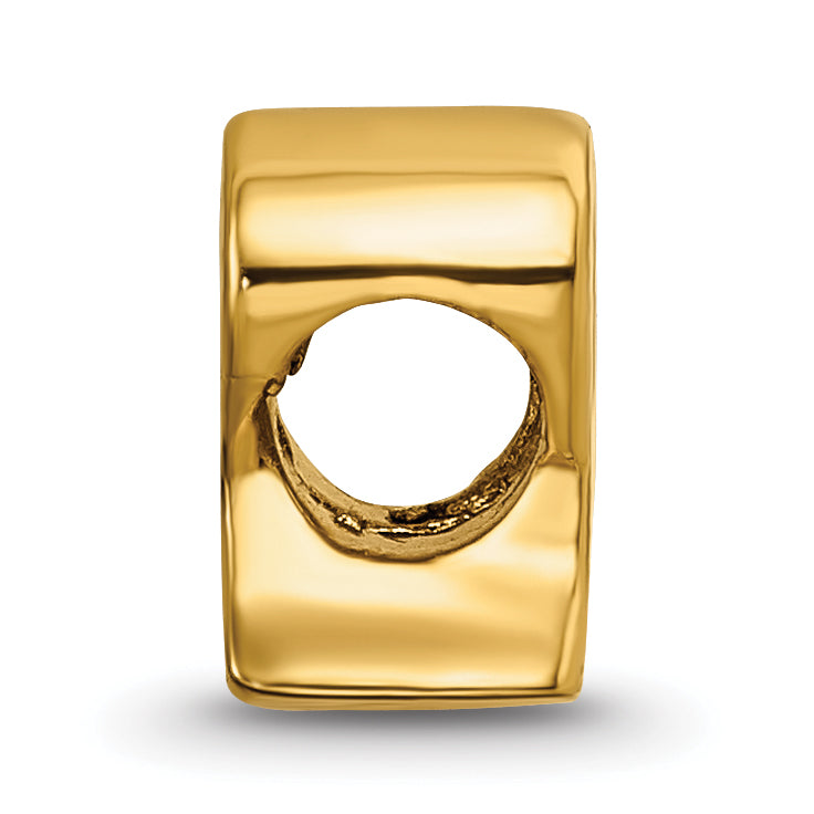 Sterling Silver Gold-Plated Letter R Bead with Polished Finish Secondary image
