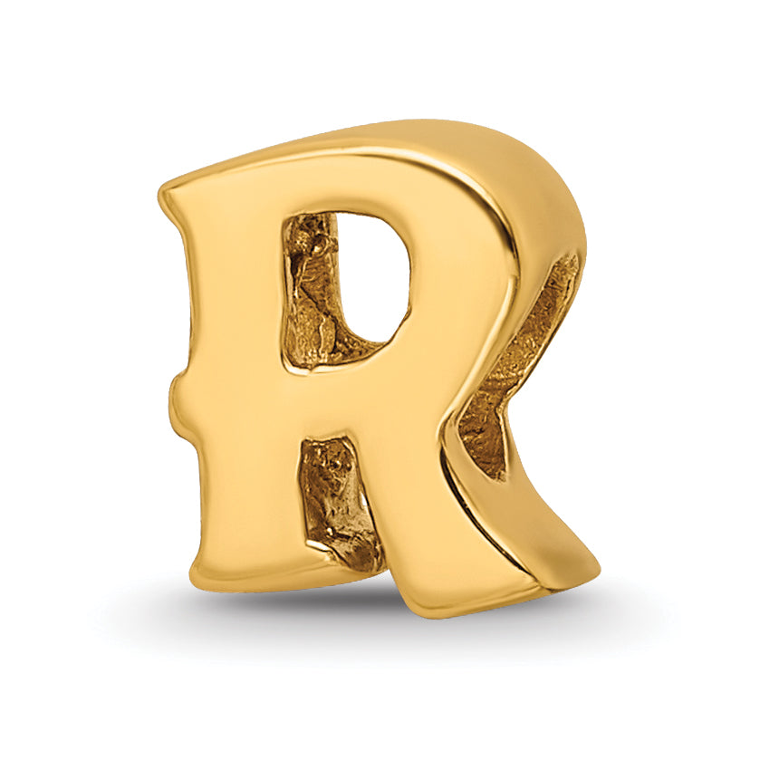 Sterling Silver Gold-plated Reflections Letter R Bead Main image