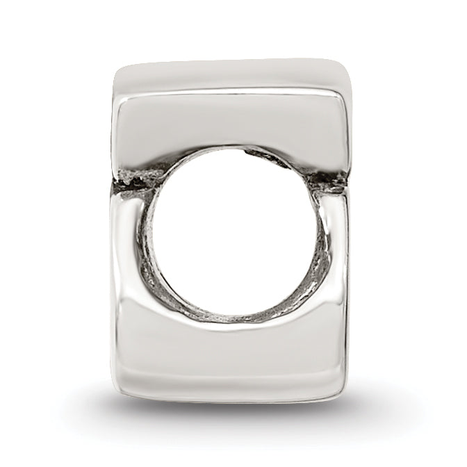 Sterling Silver 925 Letter S Bead with Polished Finish, Solid Cast Design Secondary image