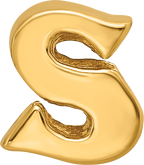 Sterling Silver Gold-Plated Letter S Bead with Polished Finish