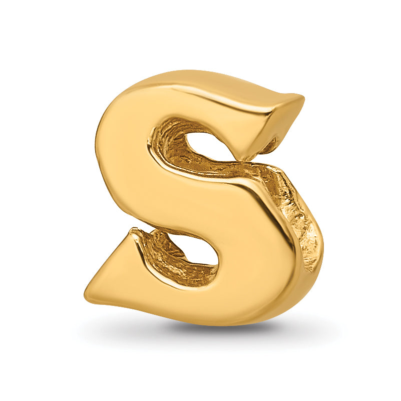 Sterling Silver Gold-plated Reflections Letter S Bead Main image