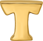 Sterling Silver Gold-Plated Letter T Bead with Polished Finish