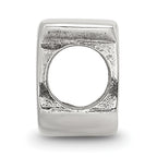 Sterling Silver 925 Polished Letter U Bead for Personalized Jewelry