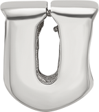 Sterling Silver 925 Polished Letter U Bead for Personalized Jewelry