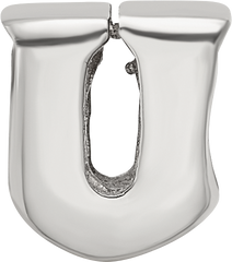 Sterling Silver Reflections Letter U Bead