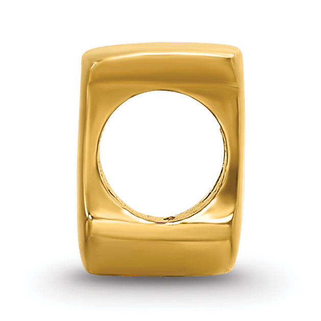 Gold-Plated Sterling Silver Letter U Bead with Polished Finish  Elegant & Solid
