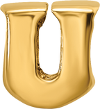 Gold-Plated Sterling Silver Letter U Bead with Polished Finish  Elegant & Solid
