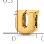 Gold-Plated Sterling Silver Letter U Bead with Polished Finish  Elegant & Solid