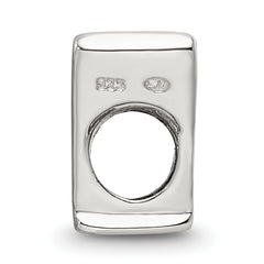 Sterling Silver 925 Polished Letter V Bead Elegant Alphabet Charm