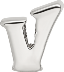 Sterling Silver 925 Polished Letter V Bead Elegant Alphabet Charm