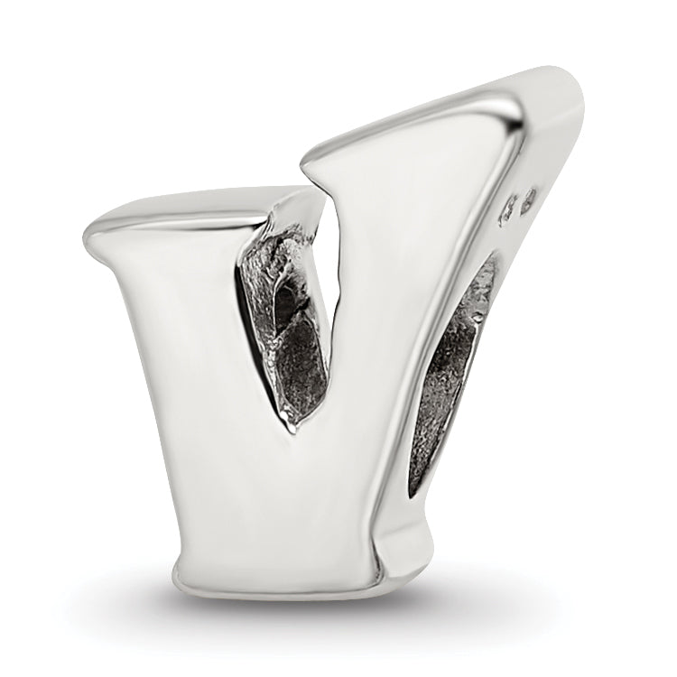 Sterling Silver Reflections Letter V Bead