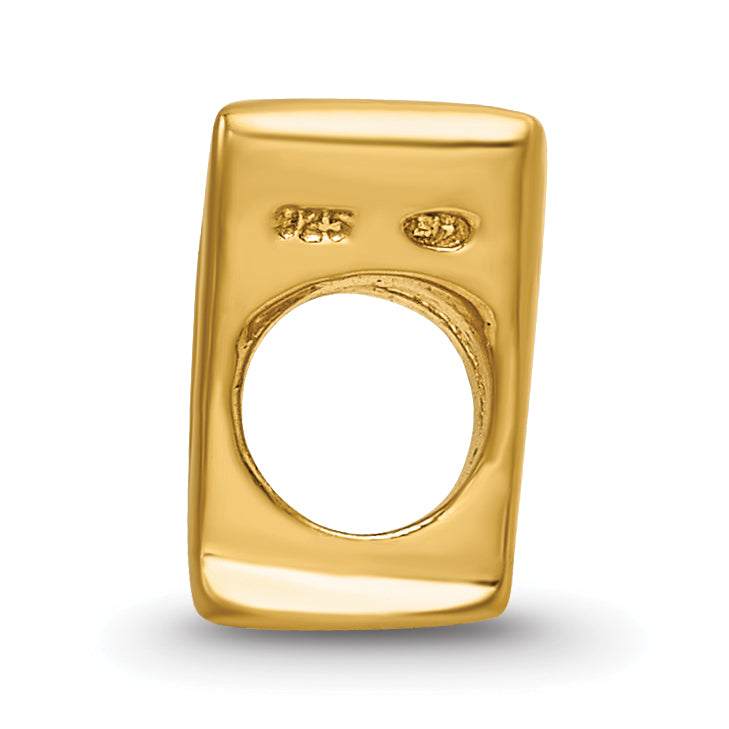Sterling Silver Gold-Plated Letter V Bead with Polished Finish Secondary image