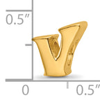 Sterling Silver Gold-Plated Letter V Bead with Polished Finish