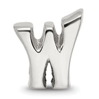 Sophia Jewelers Sterling Silver 925 Polished Letter W Bead Solid Craftsmanship