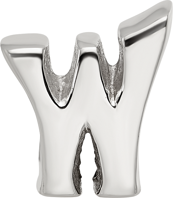 Sophia Jewelers Sterling Silver 925 Polished Letter W Bead Solid Craftsmanship