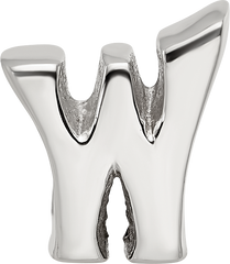 Sterling Silver Reflections Letter W Bead