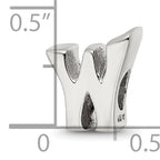 Sophia Jewelers Sterling Silver 925 Polished Letter W Bead Solid Craftsmanship