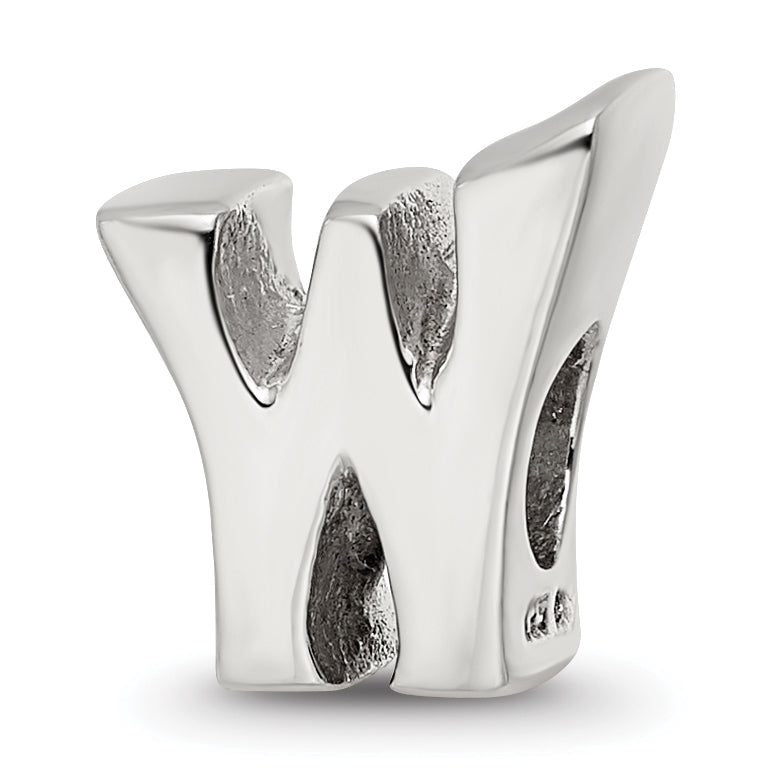 Sterling Silver Reflections Letter W Bead Main image