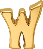 Sterling Silver Gold-Plated Letter W Bead with Polished Finish
