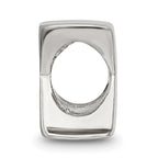 Sterling Silver 925 Letter X Bead with Polished Solid Finish