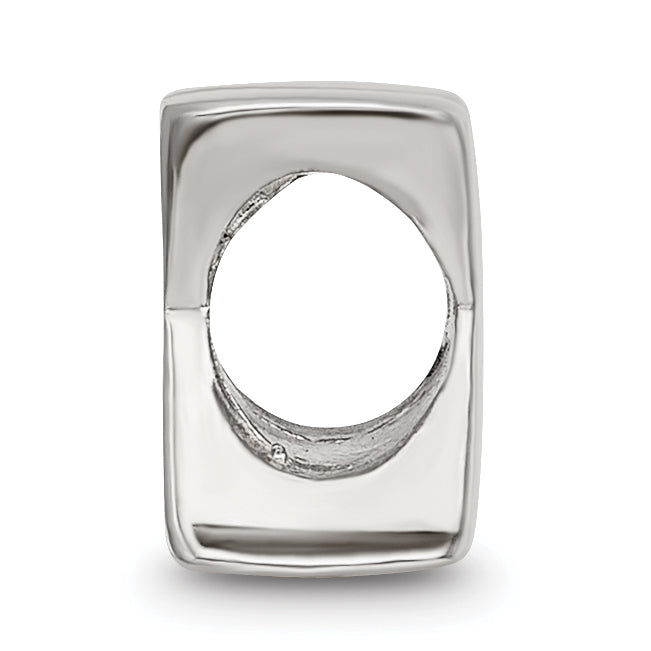 Sterling Silver 925 Letter X Bead with Polished Solid Finish