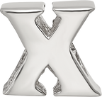 Sterling Silver 925 Letter X Bead with Polished Solid Finish