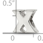 Sterling Silver 925 Letter X Bead with Polished Solid Finish