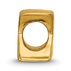 Sterling Silver Gold-Plated Letter X Bead with Polished Finish