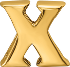 Sterling Silver Gold-Plated Letter X Bead with Polished Finish