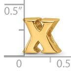 Sterling Silver Gold-Plated Letter X Bead with Polished Finish