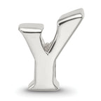 925 Sterling Silver Letter Y Bead with Polished Finish  Elegant and Solid Design