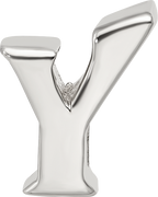925 Sterling Silver Letter Y Bead with Polished Finish  Elegant and Solid Design