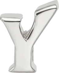 925 Sterling Silver Letter Y Bead with Polished Finish  Elegant and Solid Design