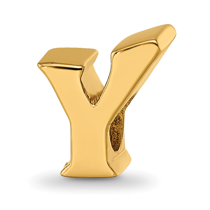 Sterling Silver Gold-plated Reflections Letter Y Bead Main image