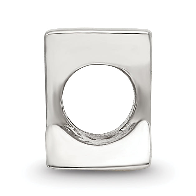 Sterling Silver 925 Letter Z Bead with Polished Solid Design Secondary image
