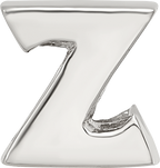 Sterling Silver 925 Letter Z Bead with Polished Solid Design