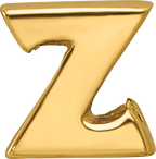 Gold-Plated Sterling Silver Letter Z Bead  Polished, Solid, Elegant Design