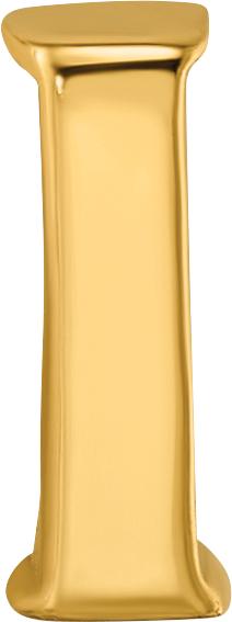 Sterling Silver 925 Gold-Plated I Bead with Polished Finish