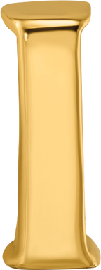 Sterling Silver 925 Gold-Plated I Bead with Polished Finish
