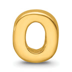 Sterling Silver Gold-Plated Letter O Bead with Polished Finish