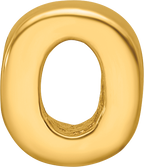 Sterling Silver Gold-Plated Letter O Bead with Polished Finish
