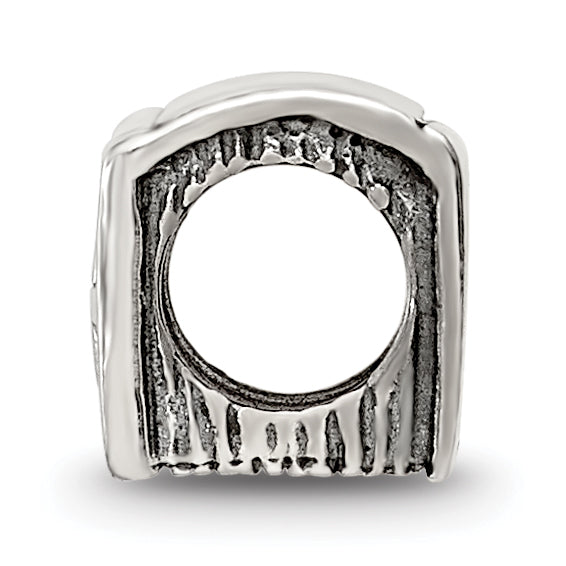 Sterling Silver 925 Antiqued Bible Bead with Themed Design by Sophia Jewelers